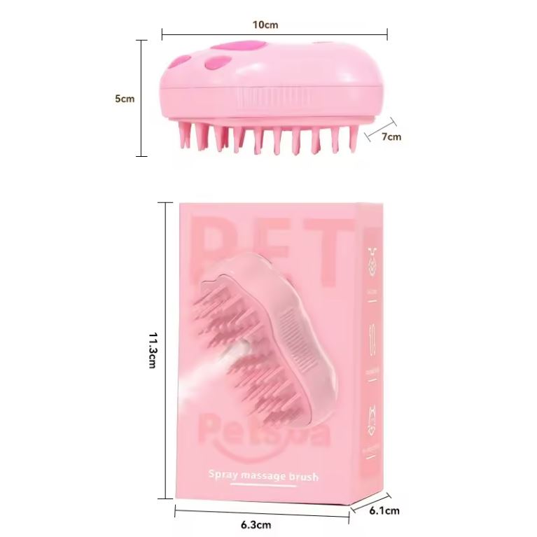 Cepillo a Vapor "Huellita" para Gatos + Cepillo de dedo  – Spa Relajante y Adiós a las Bolas de Pelo