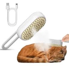 Cepillo Automático A Vapor con Manija 3 En 1 Para Perros y Gatos